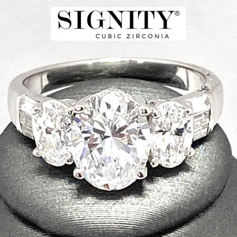 925 Sterling Silver, Signity Diamond CZ Ring